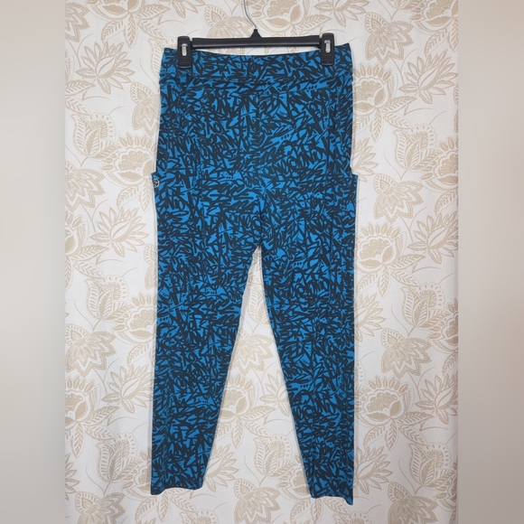 "I WANT MY ZUMBA" CROPPED HAREM "SPICY" DANCE PANTS SMALL BLUE BLACK GRAFFITI - Picture 2 of 10